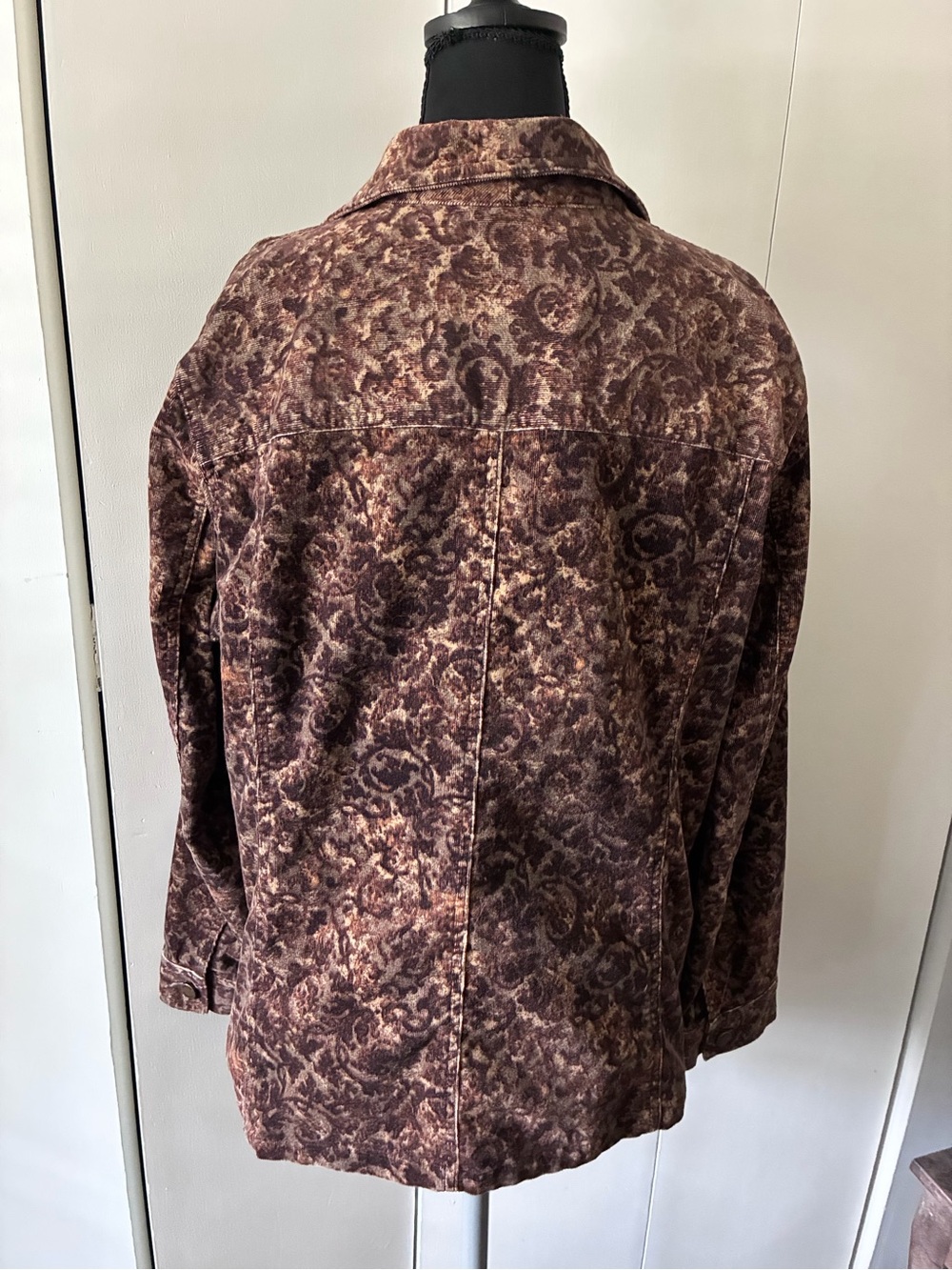 Brown Corduroy Patterned Women's Jacket - Picture 2 of 6